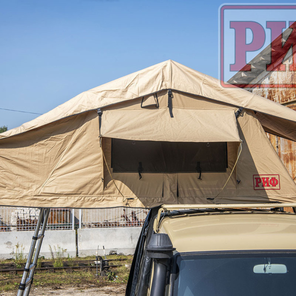Палатка на крышу автомобиля РИФ Soft RT02-120, тент песочный
